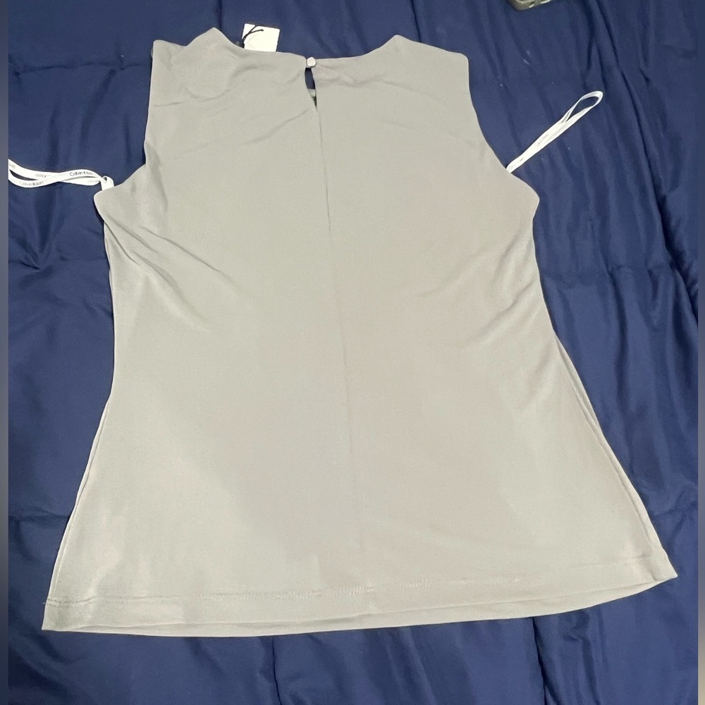 Calvin Klein Gray Blouse with Elegant Appeal - Picture 2 of 4